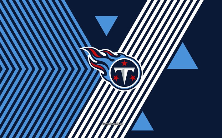 tennessee titans logosu, 4k, amerikan futbol takımı, mavi beyaz çizgiler arka plan, tennessee titanları, nfl, amerika birleşik devletleri, hat sanatı, tennessee titans amblemi, amerikan futbolu
