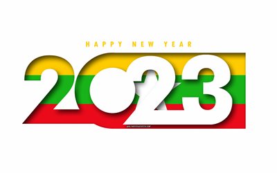 Happy New Year 2023 Myanmar, white background, Myanmar, minimal art, 2023 Myanmar concepts, Myanmar 2023, 2023 Myanmar background, 2023 Happy New Year Myanmar