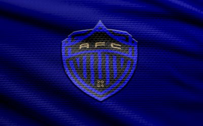 Auckland FC fabric logo, 4k, blue fabric background, A-League, bokeh, soccer, Auckland FC logo, football, Auckland FC emblem, Auckland FC, Australian football club, FC Auckland