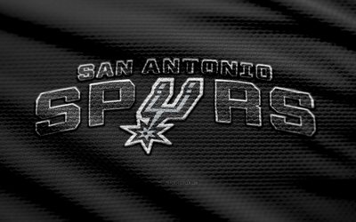 san antonio spurs kumaş logosu, 4k, siyah kumaş arka plan, nba, bokh, basketbol, san antonio spurs logosu, san antonio spurs amblemi, amerikan basketbol takımı, san antonio spurs