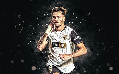 hugo duro, 4k, luces neón blancas, valencia fc, la liga, futbolistas españoles, hugo duro 4k, fútbol americano, fútbol, valencia cf, laliga, hugo duro valencia