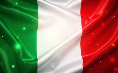 4k, italienische seidenflagge, gewellte stofffahnen, nahaufnahme, europäische länder, flagge von italien, europa, italien 3d flagge, italienische flagge, italien, tag italiens, italienische nationalsymbole, italien flagge