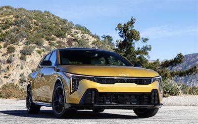 4k, kia k4 à hayon gt line, désert, 2026 voitures, hors route, extérieur, kia k4 à hayon, voitures sud coréennes, kia k4 à hayon 2026, kia