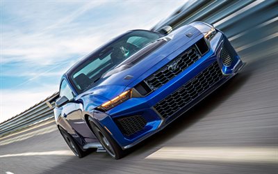 4k, ford mustang dark horse sc, pista de rodadura, 2026 coches, sintonización, ford mustang azul, exterior, ford mustang, autos americanos, ford mustang 2026, vado