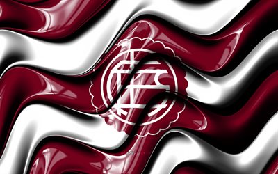 logo 3d ca lanus, 4k, vagues 3d blanches violettes, première division argentine, football, drapeau ca lanus, créatif, logo ca lanus, ca lanus, club de football argentin, lanús fc