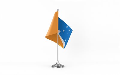 4k, bandera de mesa de tierra del fuego, fondo blanco, bandera de tierra del fuego, provincias de argentina, bandera de tierra del fuego en metal stick, tierra del fuego, argentina