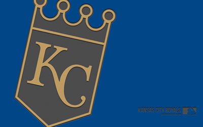 kansas city royals logosu, 4k, mavi arka plan, karbon sanatı, kansas city royals amblemi, amerikan beyzbol kulübü, mlb, amerika, kansas city royals, beyzbol, major league beyzbol