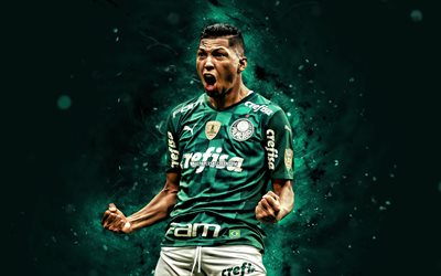 rony, 4k, vihreät neonvalot, palmeiras fc, brasilialainen serie a, brasilialaiset jalkapalloilijat, rony 4k, palmeiras, jalkapallo, rony palmeiras, se palmeiras