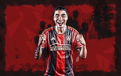 4k, miguel almiron, fondo grune rojo, atlanta united fc, mls, futbolistas paraguayo, miguel almiron 4k, fútbol americano, fútbol, major league soccer, miguel almiron atlanta united