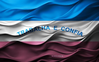 4k, drapeau d'espirito santo, états du brésil, drapeau 3d espirito santo, brésil, drapeau espirito santo, texture 3d, jour d'espirito santo, symboles nationaux brésiliens, art 3d, espirito santo