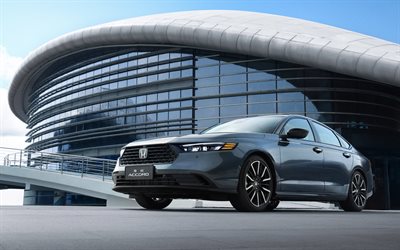 Honda Accord, 4k, CN-spec, 2025 cars, parking, luxury cars, Blue Honda Accord, 2025 Honda Accord, japanese cars, Honda