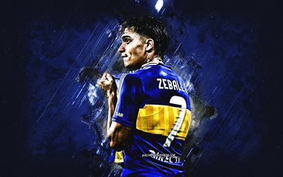 exequiel zeballos, jóvenes de boca, jugador de fútbol argentino, fondo de piedra azul, arte grune, argentina, fútbol americano