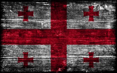 bandiera in legno georgia, 4k, bandiere grunge in legno, paesi asiatici, bandiera della georgia, giorno della georgia, asia, bandiera georgiana, georgia, simboli nazionali georgiani