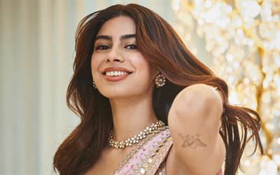 Khushi Kapoor, 4k, indian actress, beauty, Bollywood, brunette woman, pictures with Khushi Kapoor, popular actress, indian celebrity, Khushi Kapoor photoshoot