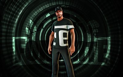corredor de maranello fortnite, 4k, fondo espiral verde, fortnite, creativo, piel de corredor de maranello, diseño de corredor de maranello fortnite, corredor de maranello, personajes fortnite