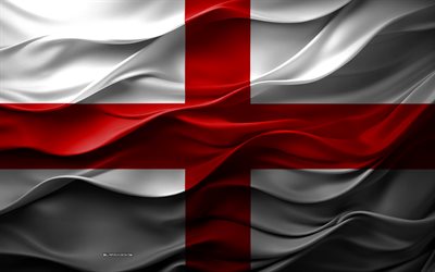 4k, bandera de génova, ciudades de italia, bandera de génova 3d, italia, textura 3d, génova, día de génova, símbolos nacionales italianos, arte 3d, bandera de la ciudad de génova