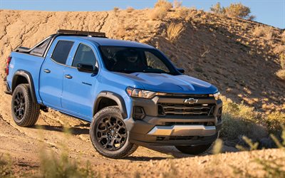 2026, chevrolet colorado, 4k, vista frontal, exterior, chevrolet colorado azul, nuevo chevrolet colorado 2026, autos japoneses, chevrolet