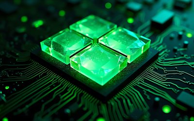 logotipo verde brilhante do windows 11, 4k, sinal do windows 11, logotipo do windows 11, emblema verde brilhante do windows 11, janelas 11, fundo de tecnologia preta, logotipo do windows, windows