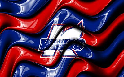 logotipo 3d de alas de kalamazoo, 4k, ondas 3d rojas azules, echl, hockey, bandera de alas de kalamazoo, creativo, logotipo de alas de kalamazoo, emblema de alas de kalamazoo, equipo de hockey americano, alas de kalamazoo