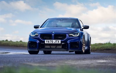 bmw m2 cs, 4k, vista frontal, 2026 coches, g87, especificaciones del reino unido, bmw m2 cs azul, bmw m2 2026, coches alemanes, bmw m2 g87, bmw
