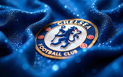 Chelsea FC gems logo, 4k, blue gems background, Chelsea FC logo, Chelsea FC emblem, England, Chelsea FC, football, Chelsea, Premier League