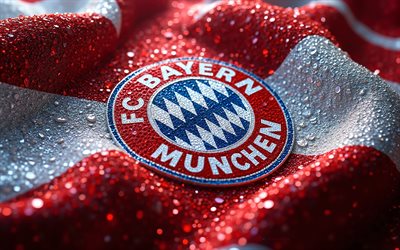 FC Bayern Munich gems logo, red white gems background, FC Bayern Munich gems emblem, FC Bayern Munich logo, Germany, football, FC Bayern Munich, Bayern Munich logo, Bayern Munich