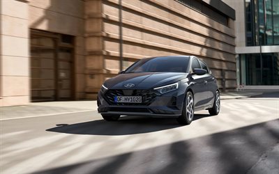 2026, i20, 4k, vista frontal, exterior, gris hyundai i20, ventana trasera, nuevo hyundai i20 2026, autos surcoreanos, hyundai