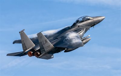 mcdonnell douglas f 15e strike eagle, fuerza aérea de ee uu, caza de ataque polivalente estadounidense, f 15, aviones de combate, f 15e, eeuu, f 15 en el cielo