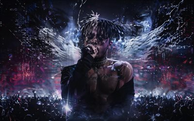 XXXTentacion, 4k, concert, night party, fans, wings, music stars, Jahseh Dwayne Ricardo Onfroy, american rapper, XXXTentacion art, american celebrity, XXXTentacion 4K