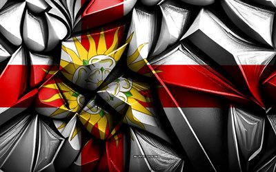 Flag of West Riding of Yorkshire, 4k, 3d creative texture, West Riding of Yorkshire 3d flag, Ceremonial counties, England, West Riding of Yorkshire flag, 3d art, West Riding of Yorkshire