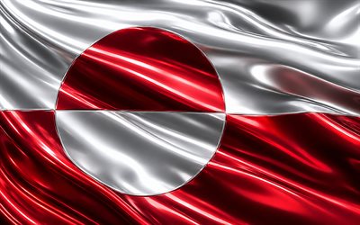 grönland metalik bayrağı, 4k, metal 3d bayraklar, kuzey amerika ülkeleri, grönland bayrağı, grönland günü, sanat eseri, grönland metal bayrağı, grönland, grönland ulusal sembolleri