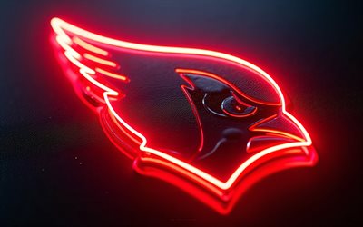 Arizona Cardinals red neon logo, 4k, red neon silhouette, neon art, Arizona Cardinals emblem, USA, Arizona Cardinals, American football, Arizona Cardinals logo, NFL