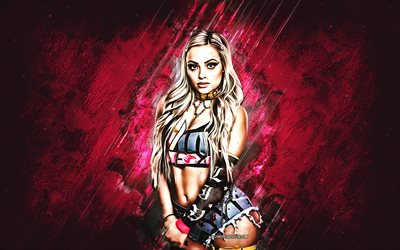 Liv Morgan, WWE, American wrestler, Liv Morgan USA, burgundy stone background, WWE Champion, Liv Morgan wrestler, grunge art, USA, wrestling, Gionna Jene Daddio, Liv Morgan WWE, World Wrestling
