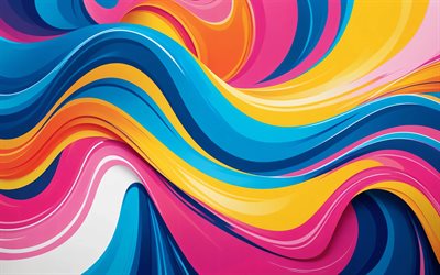 colorful curves, 4k, creative, colorful abstraction, colorful abstract waves, abstract wavy background, abstract curves, artwork, abstract waves, abstract backgrounds