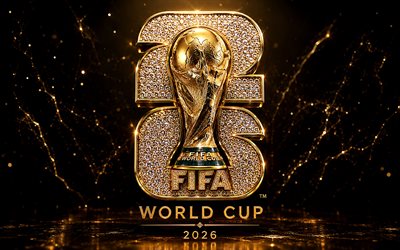 2026 FIFA World Cup, 4k, golden glare, FIFA World Cup Trophy, dark golden background, bokeh, football, FIFA World Cup art, FIFA World Cup 2026, creative, 2026 FIFA World Cup logo, golden trophy, soccer, FIFA World Cup