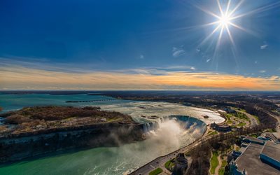 Niagara Falls, bright sun, summer, Ontario, Canada