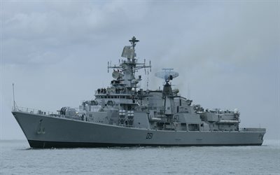 in delhi, d61, marina indiana, destroyer indiano missile guidato, navi da guerra indiane, delhi, india
