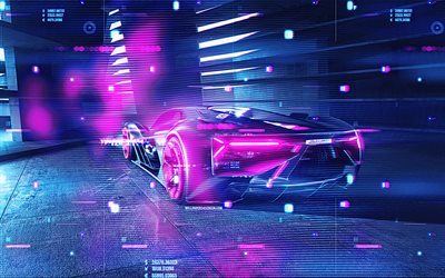 4k, Lamborghini Terzo Millennio, back view, Cyberpunk, 2020 cars, hypercars, abstract cars, Lamborghini