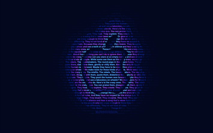 logo viola mela, 4k, arte tipografica, creativo, minimalismo, logo tipografico apple, logo della mela, opera d'arte, mela