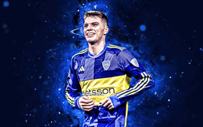 kevin zenon, 4k, luces neones azules, boca juniors fc, división argentina primaria, futbolistas argentinos, kevin zenon 4k, fútbol americano, fútbol, cabj, ca boca juniors, kevin zenon boca juniors