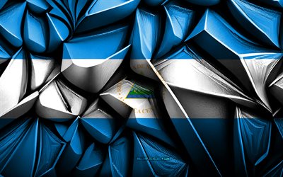 Flag of Nicaragua, 4k, 3d creative texture, Nicaragua 3d flag, North America, Nicaragua flag, 3d art, Nicaragua