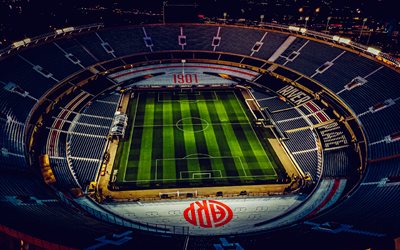 Estadio Monumental, River Plate Stadium, Buenos Aires, evening, El Monumental, River Plate, football stadium, stands, Argentina