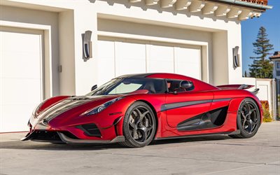 koenigsegg regera, 4k, hypercars, voitures 2019, supercars, koenigsegg regera rouge, extérieur, koenigsegg regera 2019, voitures suédoises, koenigsegg automotive ab, kœnigsegg