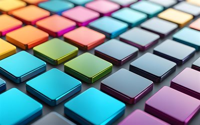 coloridos cuadrados 3d, 4k, macro, patrones de cuadrados, creativo, fondos coloridos en 3d, cuadrados 3d, fondo con cuadrados, macrocuadros