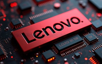 logotipo de metal rojo de lenovo, 4k, placa base roja, logotipo de metal rojo oscuro de lenovo, emblema de lenovo, signo de lenovo, logotipo de lenovo, fondo de tecnología negro, lenovo