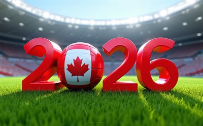 2026 canadá, bandera canadiense, copa mundial 2026 canadá, temporada 2026 de fútbol de canadá, temporada 2026 de la cfl, bandera de canadá, conceptos de canadá 2026, copa mundial de la fifa 2026, canadá