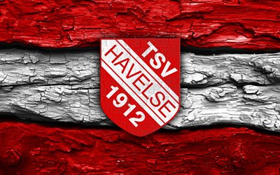 tsv havelse holzlogo, 4k, rot weißer holzhintergrund, 3 liga, fußball, tsv havelse logo, tsv havelse emblem, tsv havelse, deutscher fußballverein, havelse fc