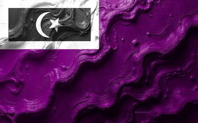 علم منطقة مارانج, 4k, تيرينجانو, نسيج موجة الحجر, علم منطقة مارانج ثلاثي الأبعاد, ماليزيا, أعلام دول ماليزيا, منطقة مارانج تيرينجانو, مناطق تيرينجانو