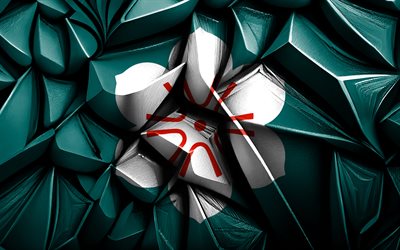 Flag of Saga, 4k, 3d creative texture, Saga 3d flag, Japanese prefectures, Japan, Saga flag, 3d art, Saga prefecture flag, Saga