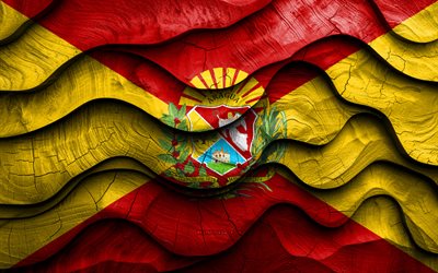 4k, bandera de aragua, estados de venezuela, banderas de madera con ondas 3d, día de aragua, venezuela, bandera de madera de aragua, estado de aragua, estados venezolanos, aragua